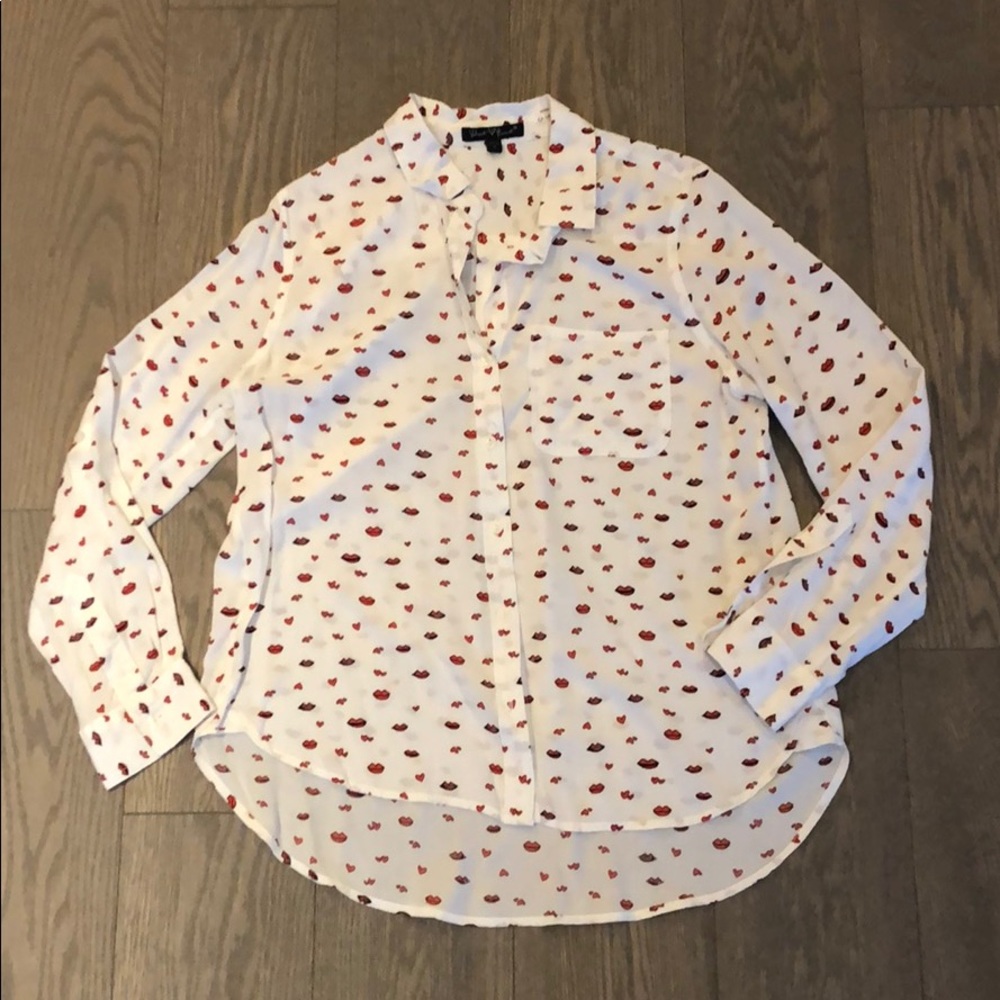 Velvet Heart lips print blouse